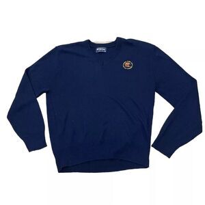 MCBRIAR USC Football Sweater Men XL Blue USA Vintage V Neck Alumni Golf Preppy